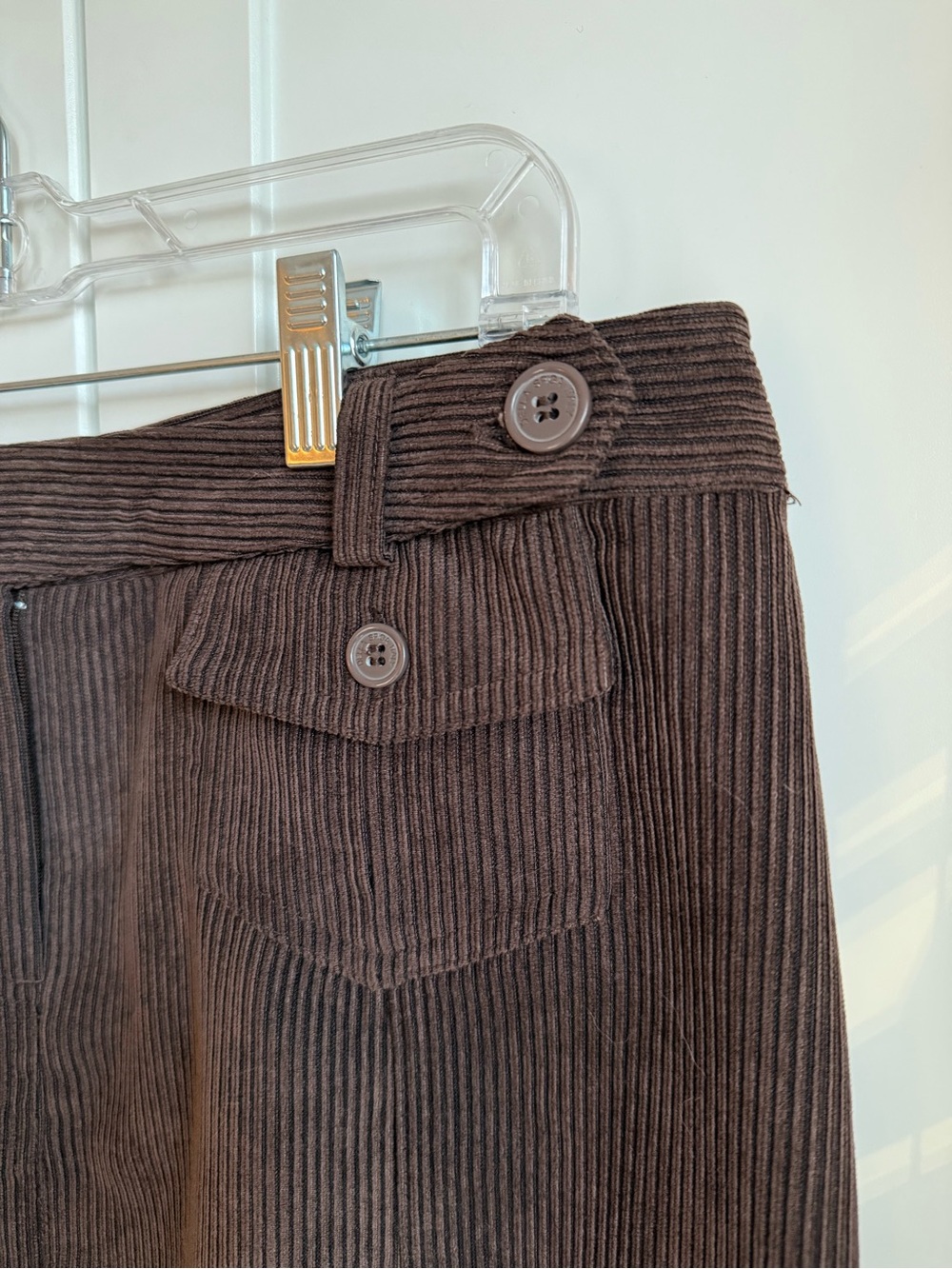 Della Spiga Brown Corduroy Skirt Size 12 - Picture 3 of 8